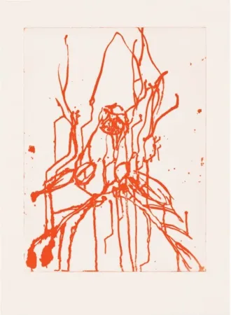 Lithografie Baselitz - Hirsch I (rot)