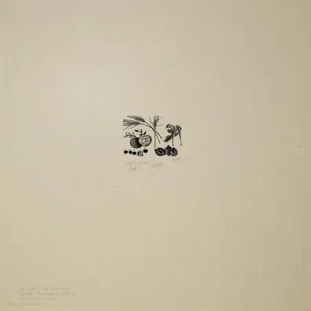 Houtsnede Baskin - New Year's Greeting / Still Life, from A Poem Called the Tunning of Elynour Rummynge