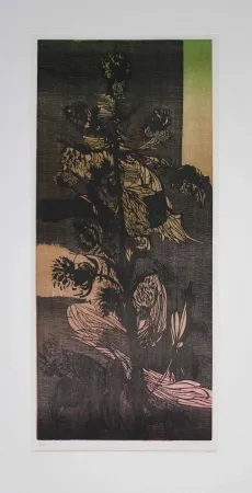 Houtsnede Baskin - Plant