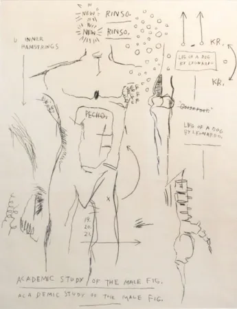 Zeefdruk Basquiat - Academic Study of the Male Figure