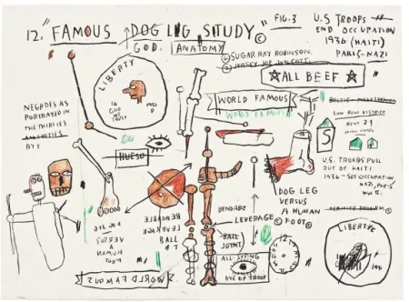 Zeefdruk Basquiat -  Dog Leg Study