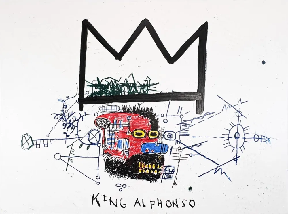 Zeefdruk Basquiat - King Alphonso