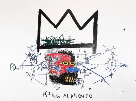 Zeefdruk Basquiat - King Alphonso