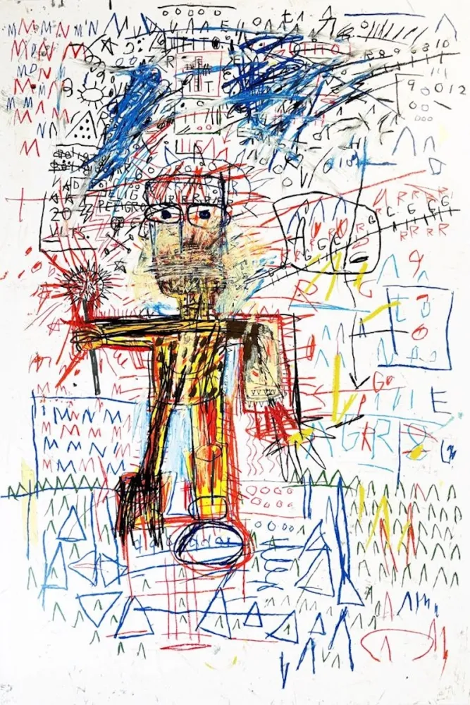 Zeefdruk Basquiat - Untitiled IV from The Figures Portfolio
