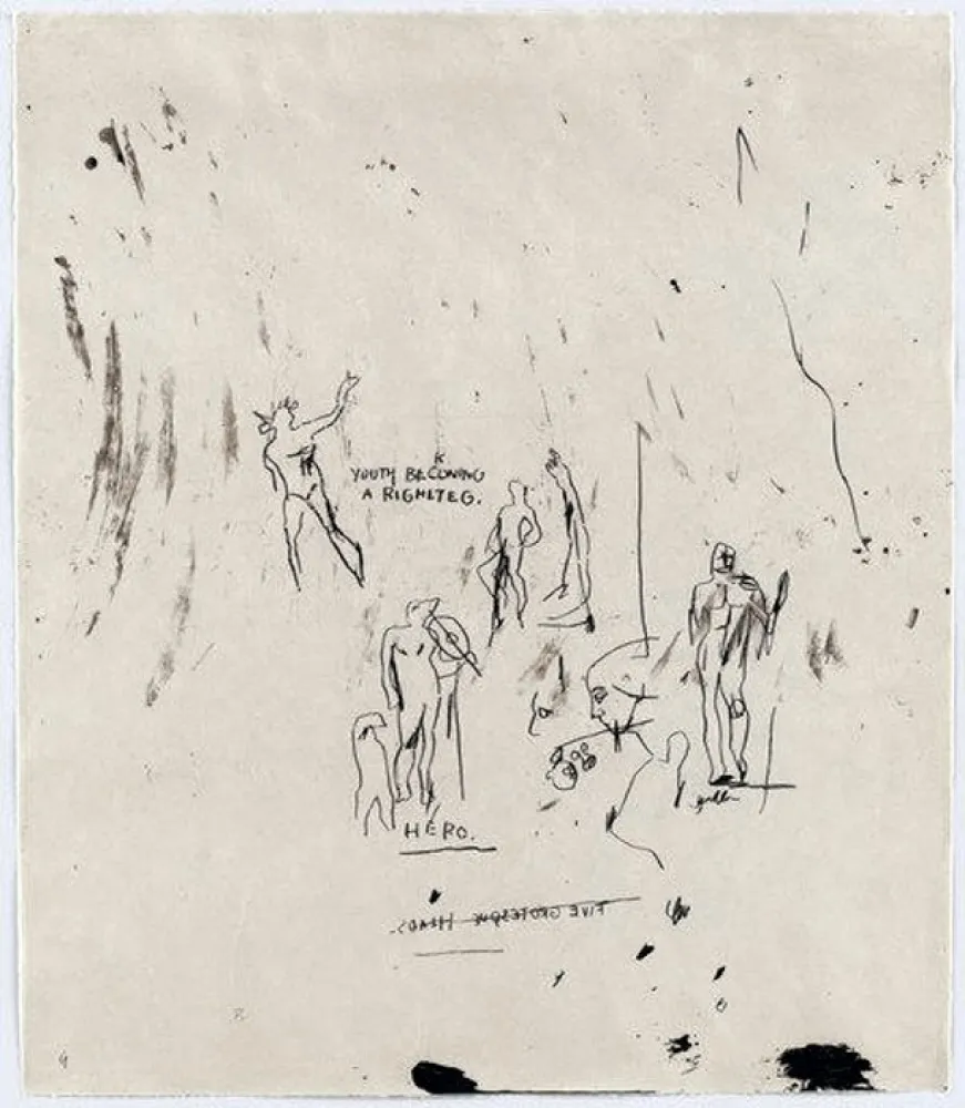 Zeefdruk Basquiat - Untitled 5 (from Leonardo)