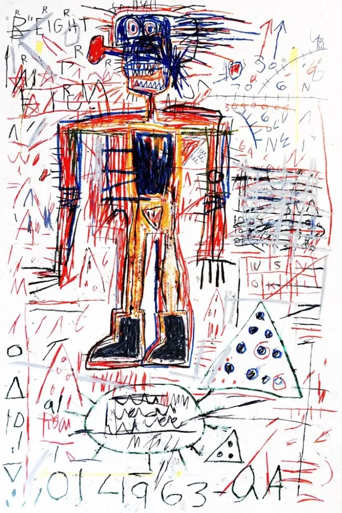 Zeefdruk Basquiat - Untitled II from The Figures Portfolio