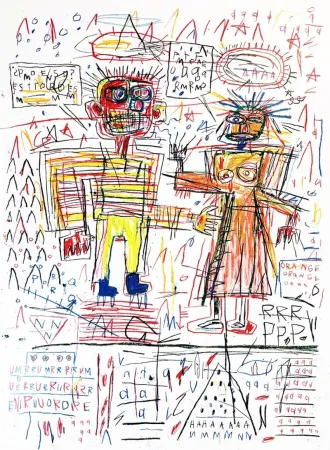 Zeefdruk Basquiat - Untitled III from The Figures Portfolio