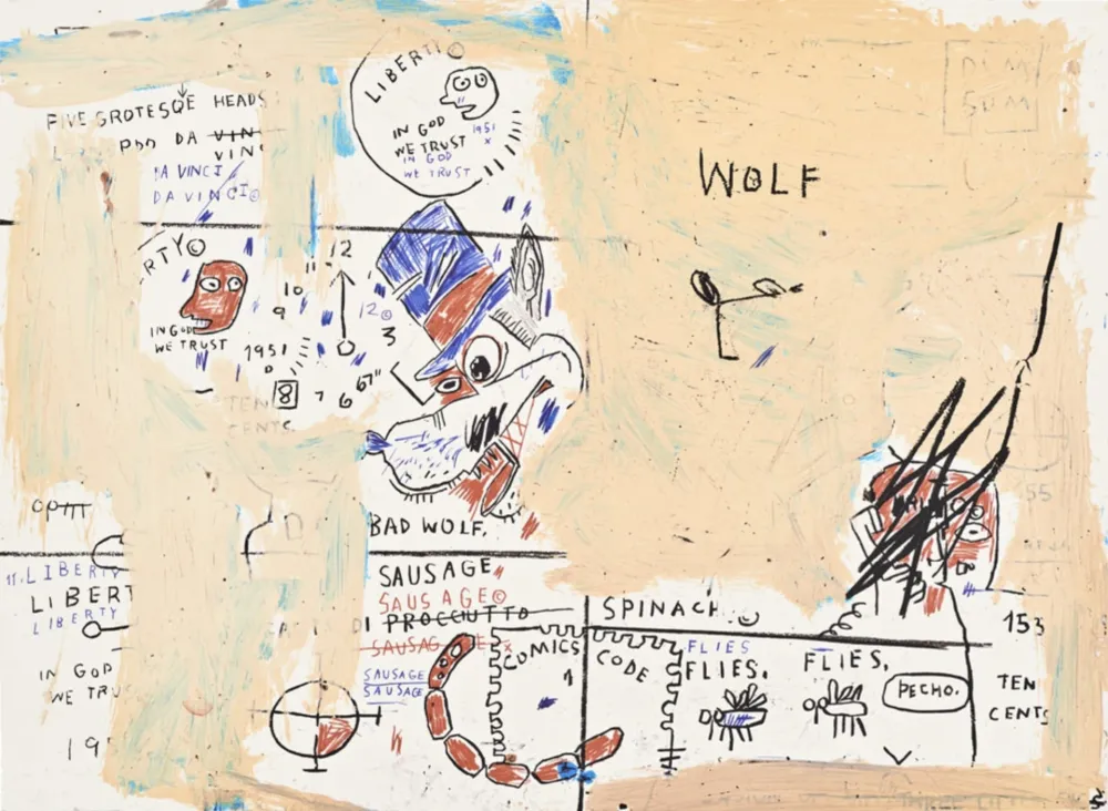 Zeefdruk Basquiat - Wolf Sausage