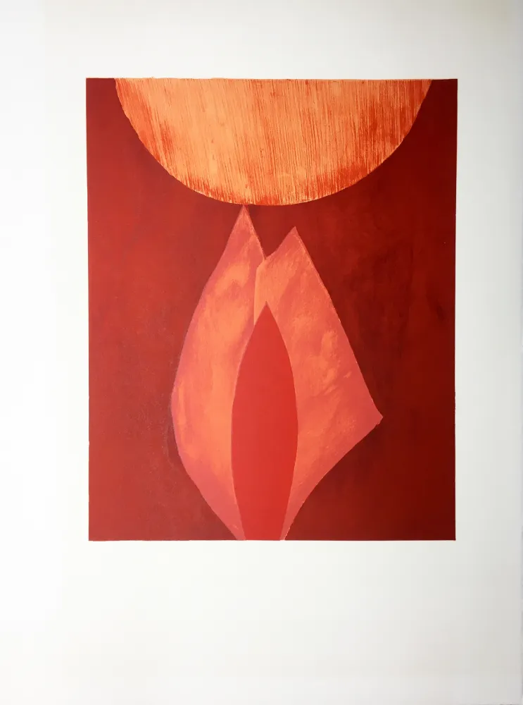 Lithografie Bazaine - AFF AVT MAM (BLASONS). Lithographie originale de 1975.