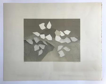 Lithografie Beaudin - Sans titre (Composition à dominante marron et beige)