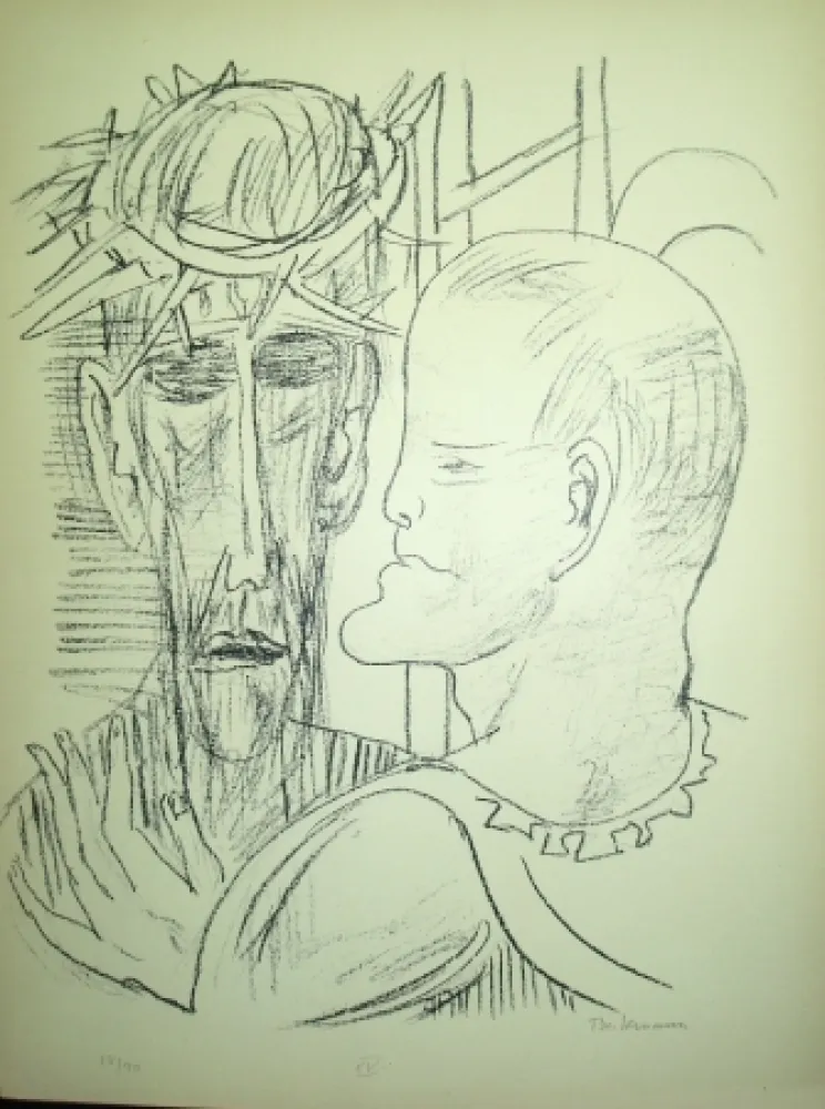 Lithografie Beckmann - Christ and Pilate