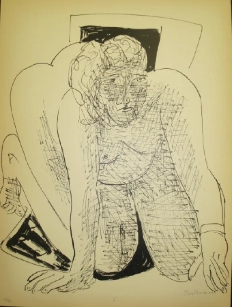 Lithografie Beckmann - Crawling Woman