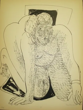 Lithografie Beckmann - Crawling Woman