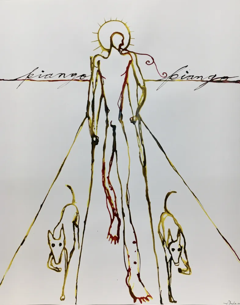 Zeefdruk Bedia - Piango, Piango