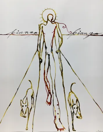 Zeefdruk Bedia - Piango, Piango