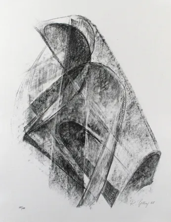 Lithografie Belling - Entwurf für eine Plastik