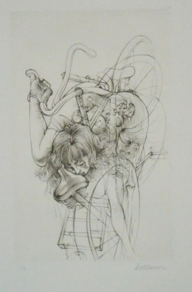Ets En Aquatint Bellmer - Bicyclette