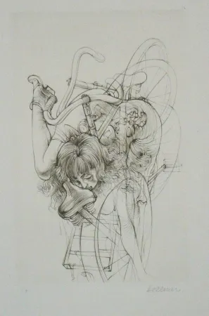 Ets En Aquatint Bellmer - Bicyclette