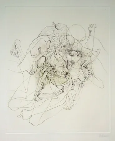 Ets En Aquatint Bellmer - Dialogue entre un prêtre et un moribond