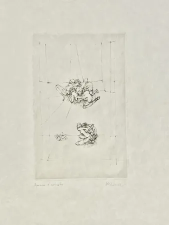 Geen Techniek Bellmer -  Eau-forte Couple, circa 1971 - Epreuve d'artiste sur papier de soie