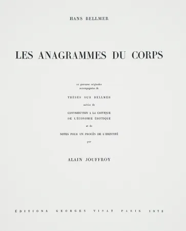 Geïllustreerd Boek Bellmer - Les Anagrammes du corps