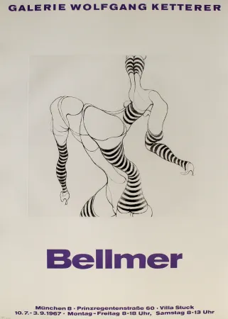 Gravure Bellmer - Liegende in Strümpfen