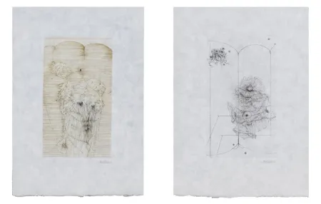 Gravure Bellmer - MODE D'EMPLOI. Suite des 7 gravures signées sur Japon nacré (1967)