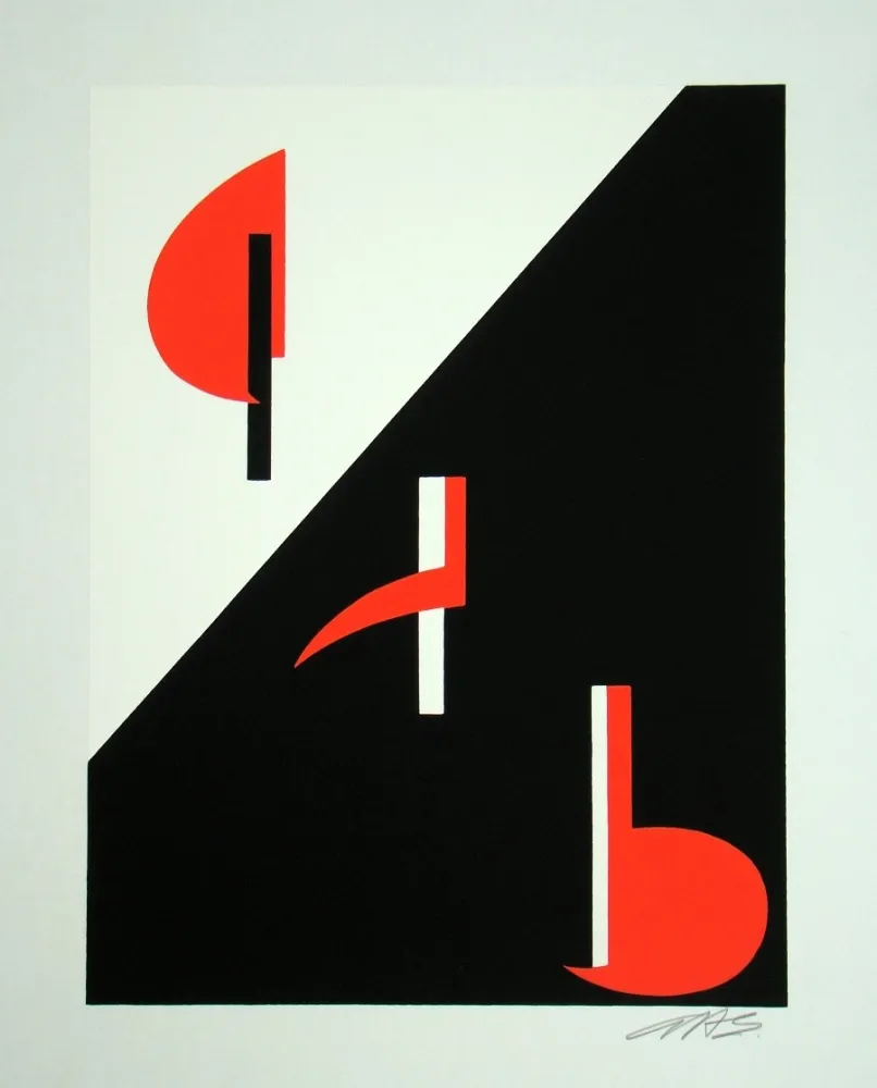Zeefdruk Béöthy Steiner - Composition, 1972