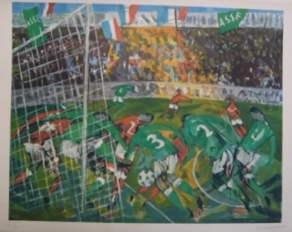 Lithografie Bertholle - Match de football