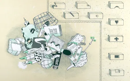 Lithografie Bertholo - Composition, 1964