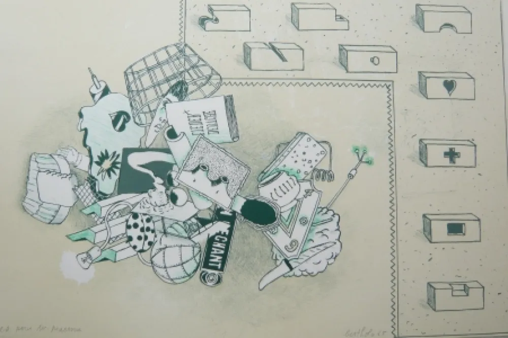 Lithografie Bertholo - Sans titre