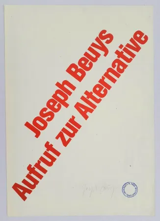 Lithografie Beuys - Aufruf zur Alternative