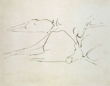 Ets En Aquatint Beuys - Zirkulationszeit: Tote Hirsche