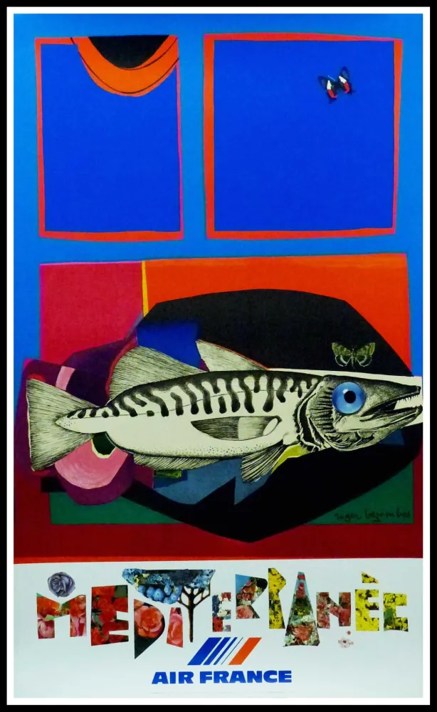 Poster Bezombes - AIR FRANCE MEDITERRANEE