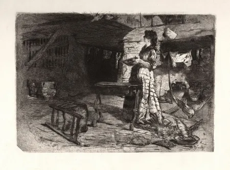 Ets En Aquatint Bianchi - LA MASSAIA