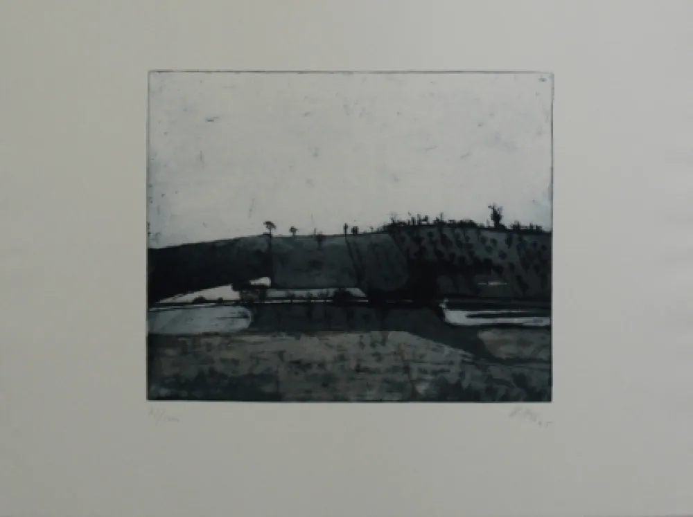 Ets En Aquatint Biederbick - Landschaft / Landscape