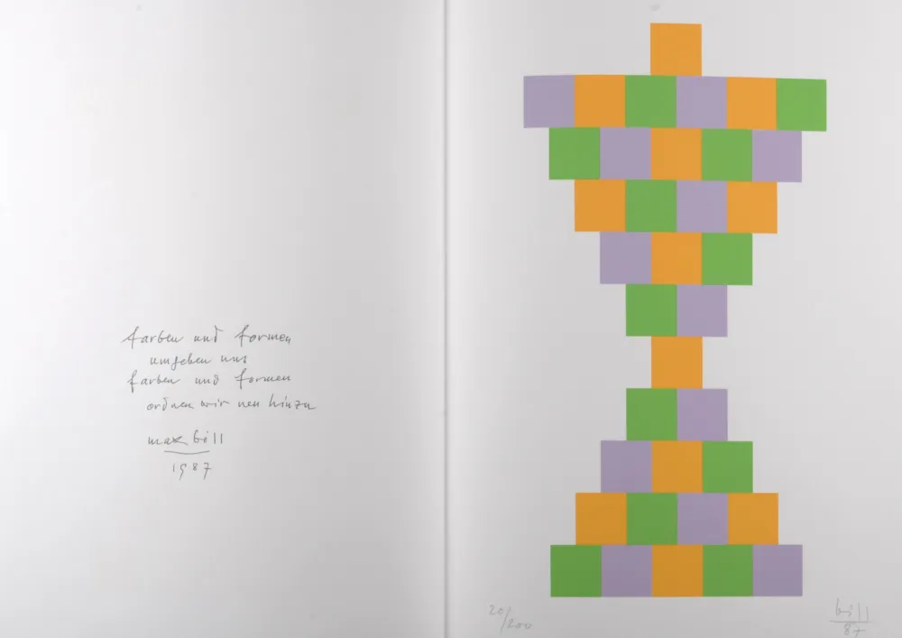 Lithografie Bill - Farben und formen, 1987 - Hand-signed