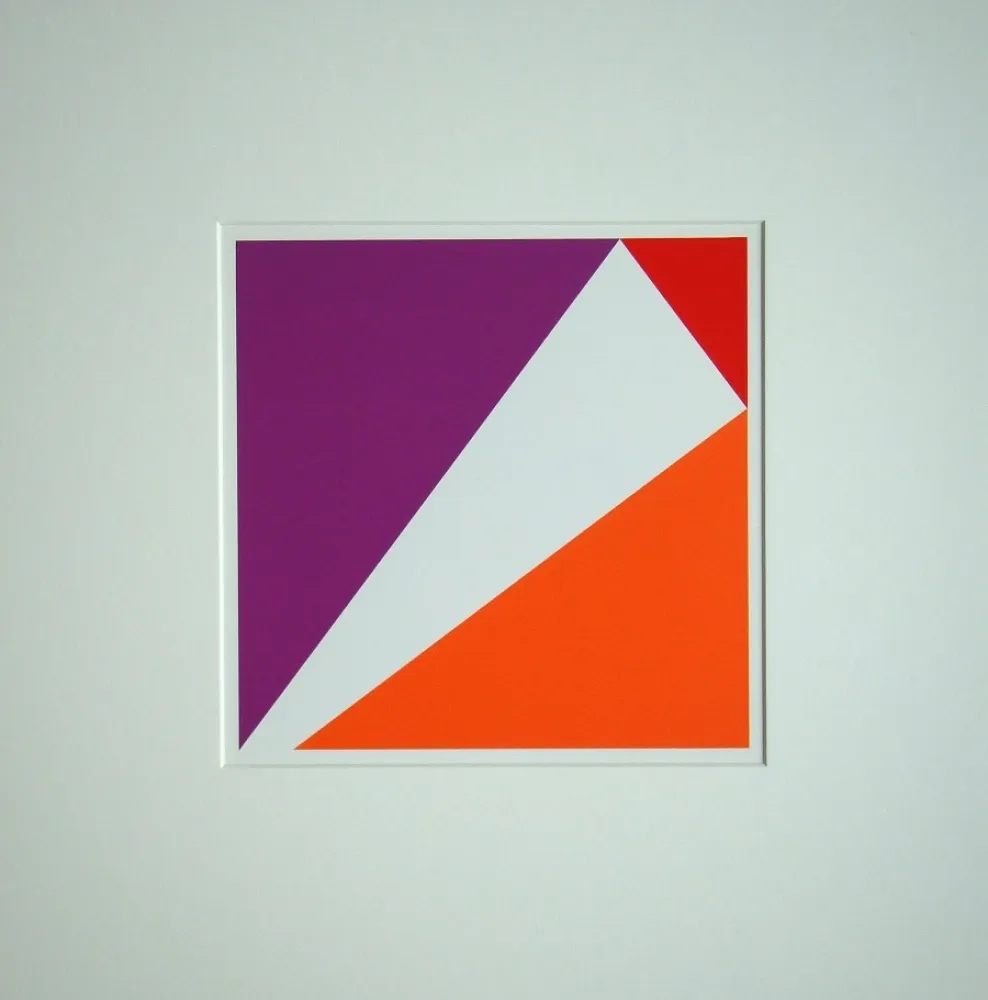 Zeefdruk Bill - Konstruktion mit drei pythagoräischen Dreiecken