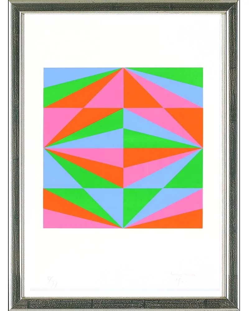 Zeefdruk Bill - O.T. (azurblau, grün, rosa, orange), 1965