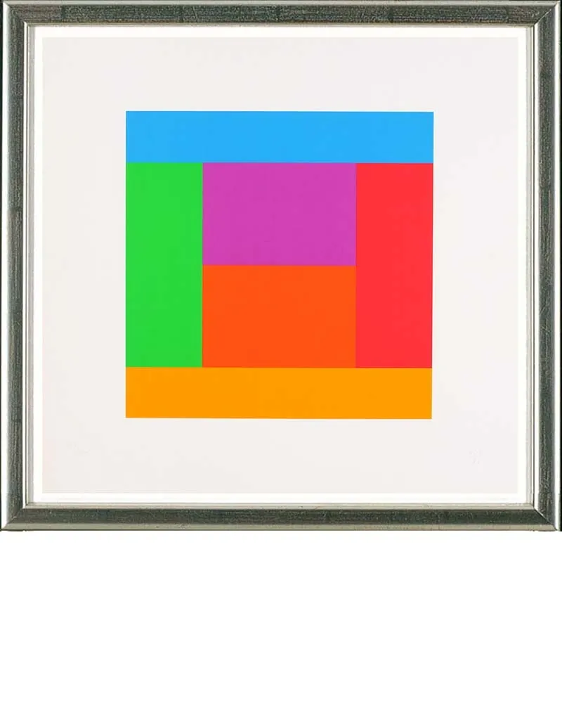 Zeefdruk Bill - O.T., Quadrat in 5 Farben, 1983
