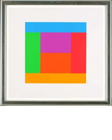 Zeefdruk Bill - O.T., Quadrat in 5 Farben, 1983