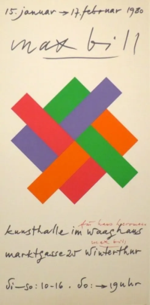 Zeefdruk Bill - Plakat Kunsthalle Winterthur