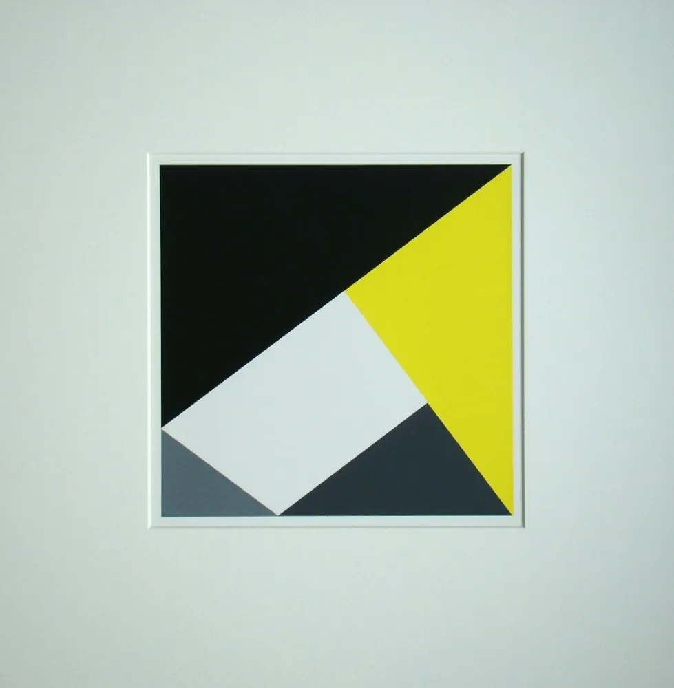 Zeefdruk Bill - Von vier pythagoräischen Dreiecken umschlossenes Weiss