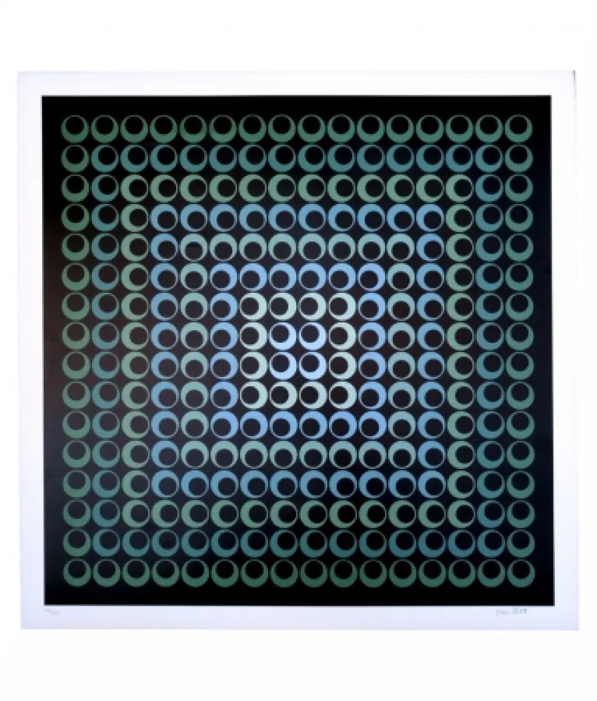 Zeefdruk Bird - Tribute to Vasarely