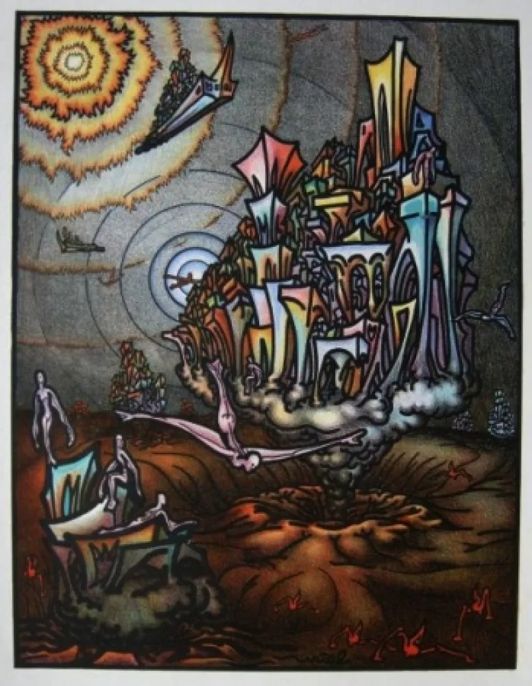 Lithografie Birnbaum - Auf einem anderen Stern / On Another Star