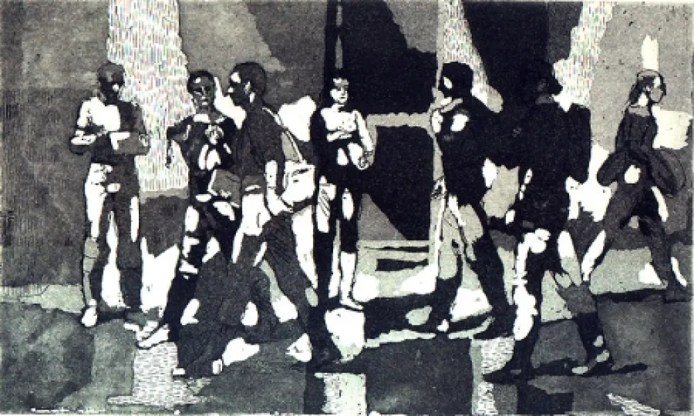 Ets En Aquatint Bishop - Seven Students