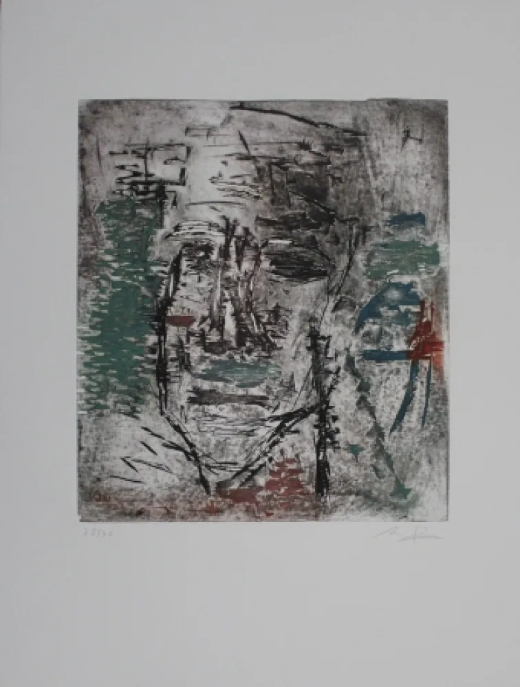 Ets En Aquatint Bissière - Grosse tête