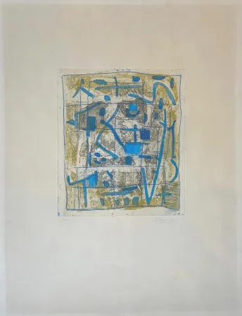 Ets En Aquatint Bissiere - Soleil noir 