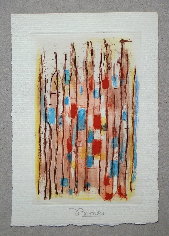 Aquatint Bissiere - Untitled composition