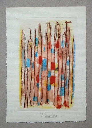 Aquatint Bissiere - Untitled composition